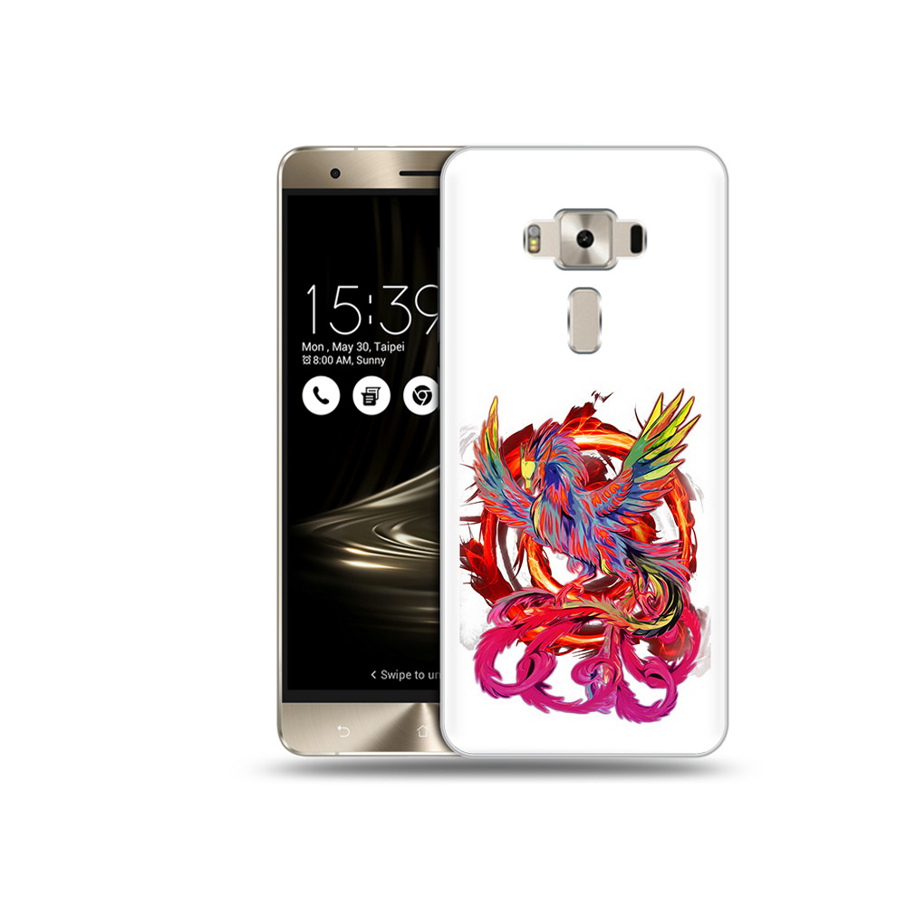 Чехол MyPads Tocco для Asus ZenFone 3 красочный феникс