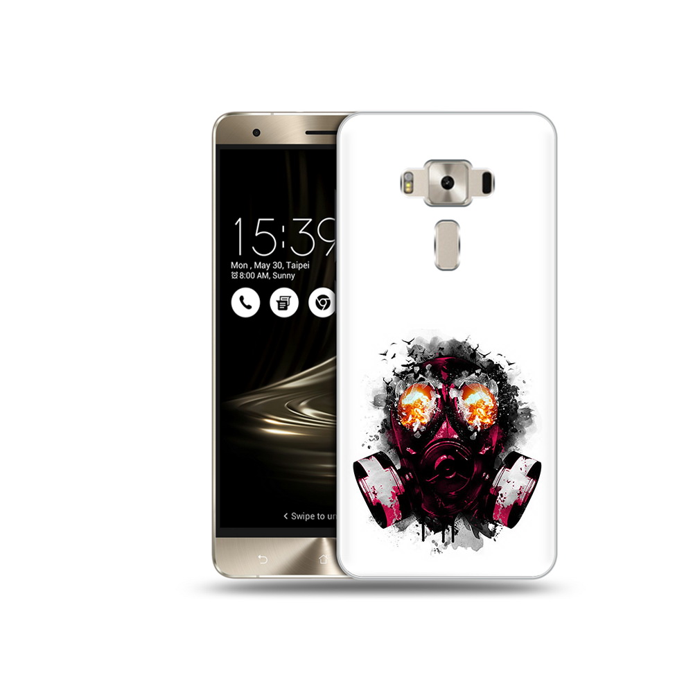 Чехол MyPads Tocco для Asus ZenFone 3 красный противогаз