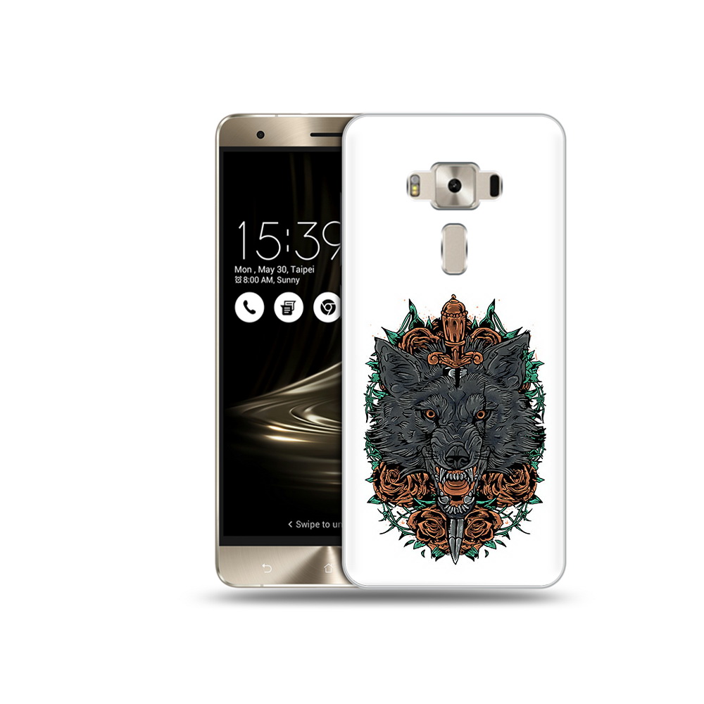 

Чехол MyPads Tocco для Asus ZenFone 3 красивый злой волк, Прозрачный, Tocco