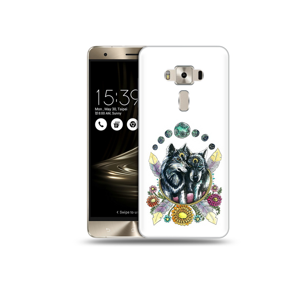

Чехол MyPads Tocco для Asus ZenFone 3 красивые волки абстракция, Прозрачный, Tocco