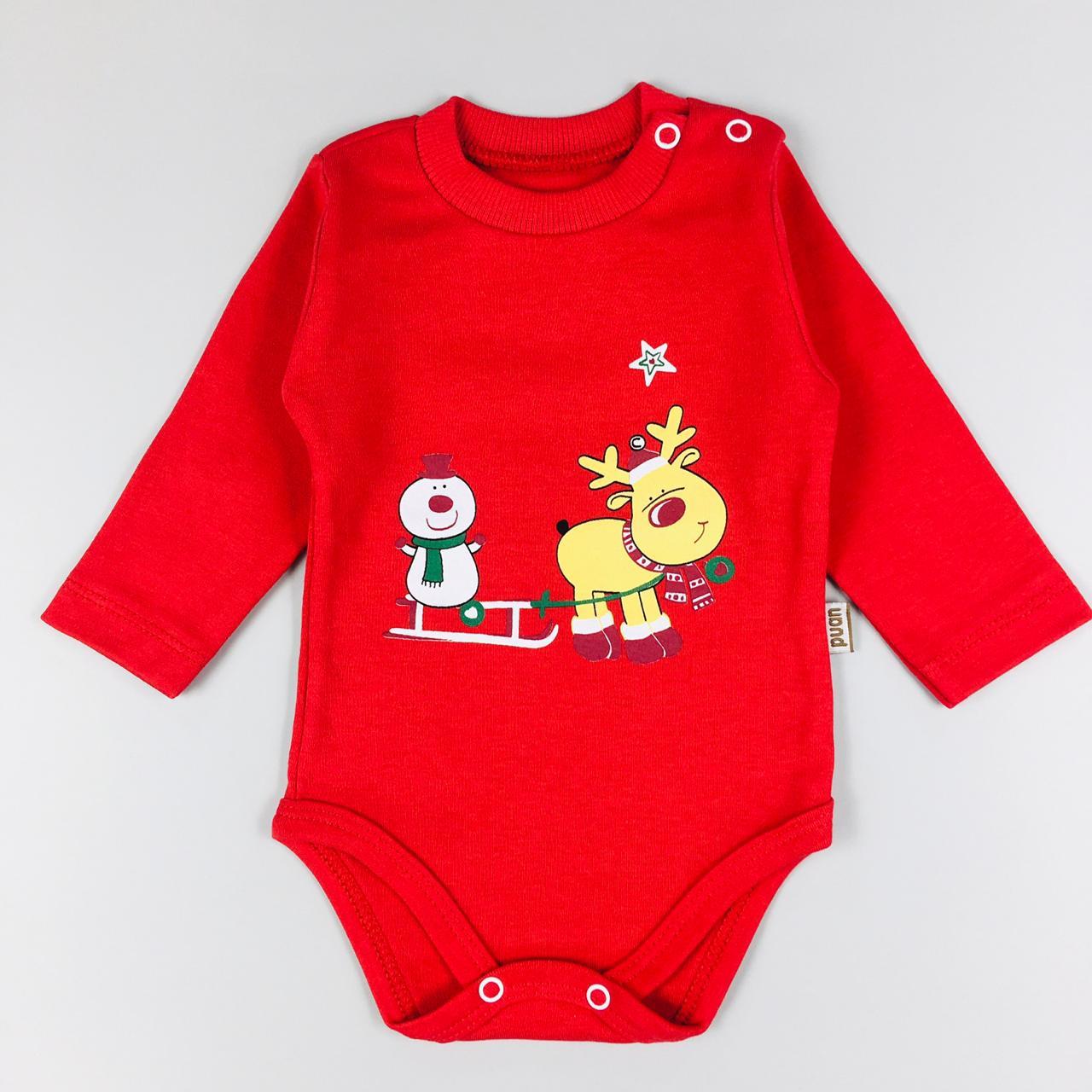 

Новогоднее боди Puan baby Олененок красное, р. 56, 3637
