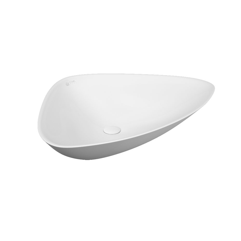

Раковина накладная OWL 1975 Curve белая треугольная 590*400*140 (без ДК), Curve