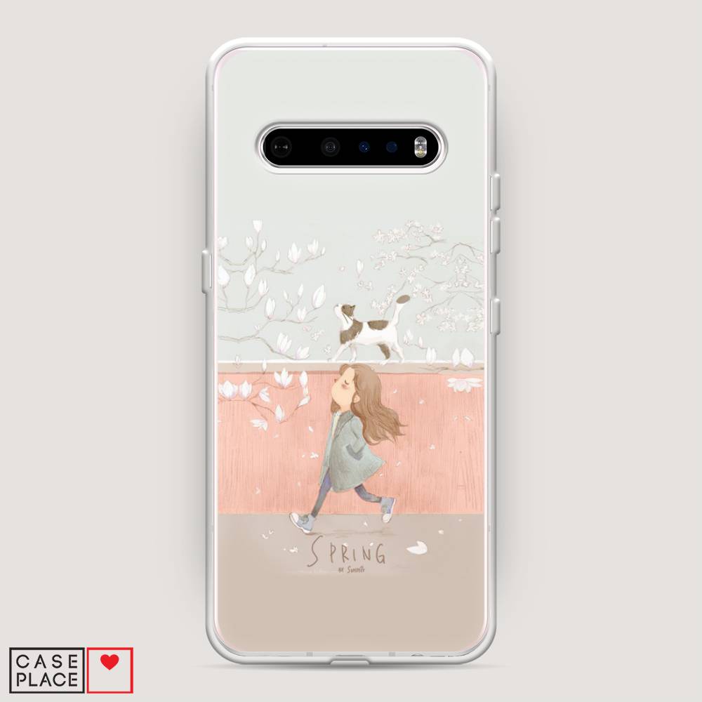 

Чехол Awog на LG V60 ThinQ 5G "Девочка-весна", Серый, 84250-7