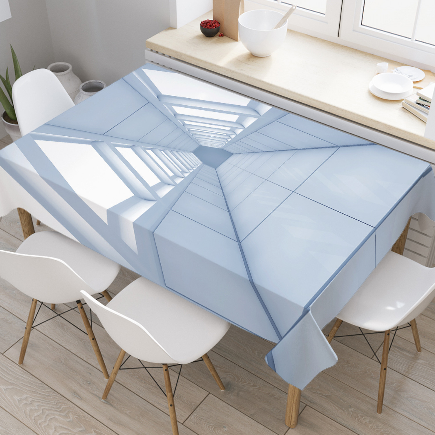 

Скатерть прямоугольная JoyArty "Внеземной тоннель" из оксфорда, 180x145 см, Серый, Внеземной тоннель