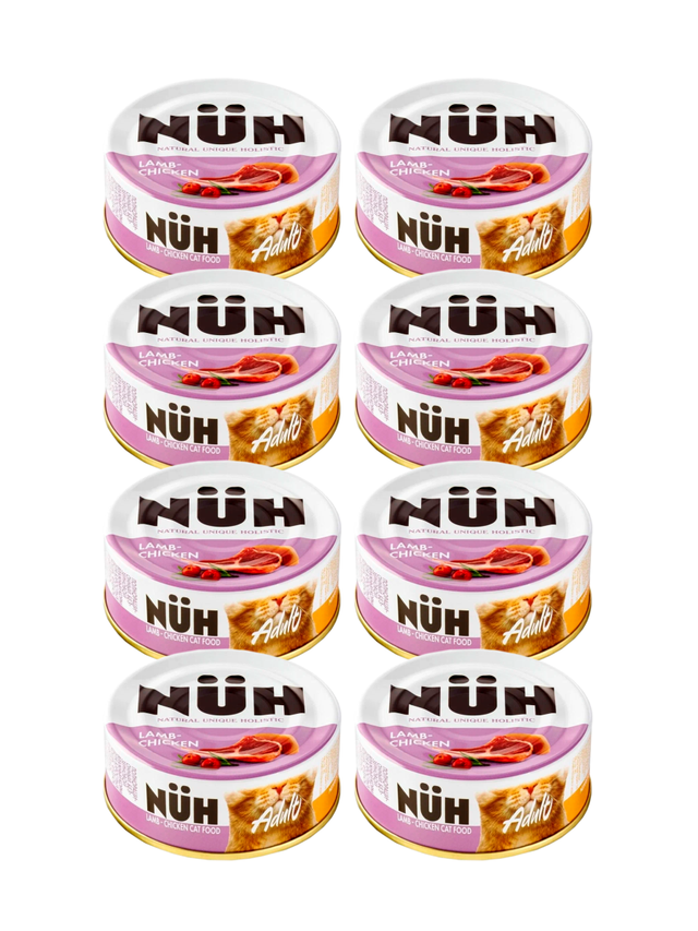 

Консервы для кошек NUH Ягненок и цыплёнок, 8 шт по 100 г, ягненок,цыпленок 100 г
