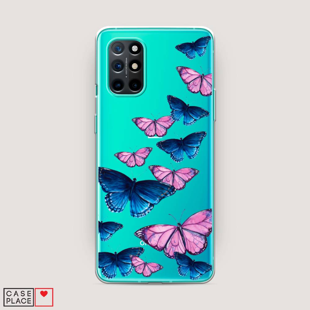 

Чехол Awog на OnePlus 8T / ВанПлас 8T "Полет бабочек", Синий;черный;розовый, 151150-2