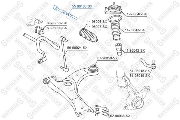 

Рулевая тяга Stellox 5500168SX