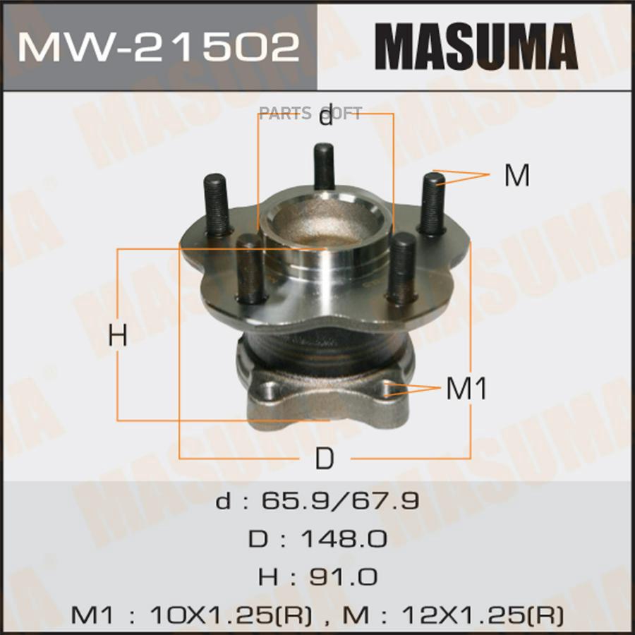 

Ступица Nissan Teana (J31) 06-09, Maxima (A33) 00-04 Задняя (+Abs) Masuma Masuma Mw21