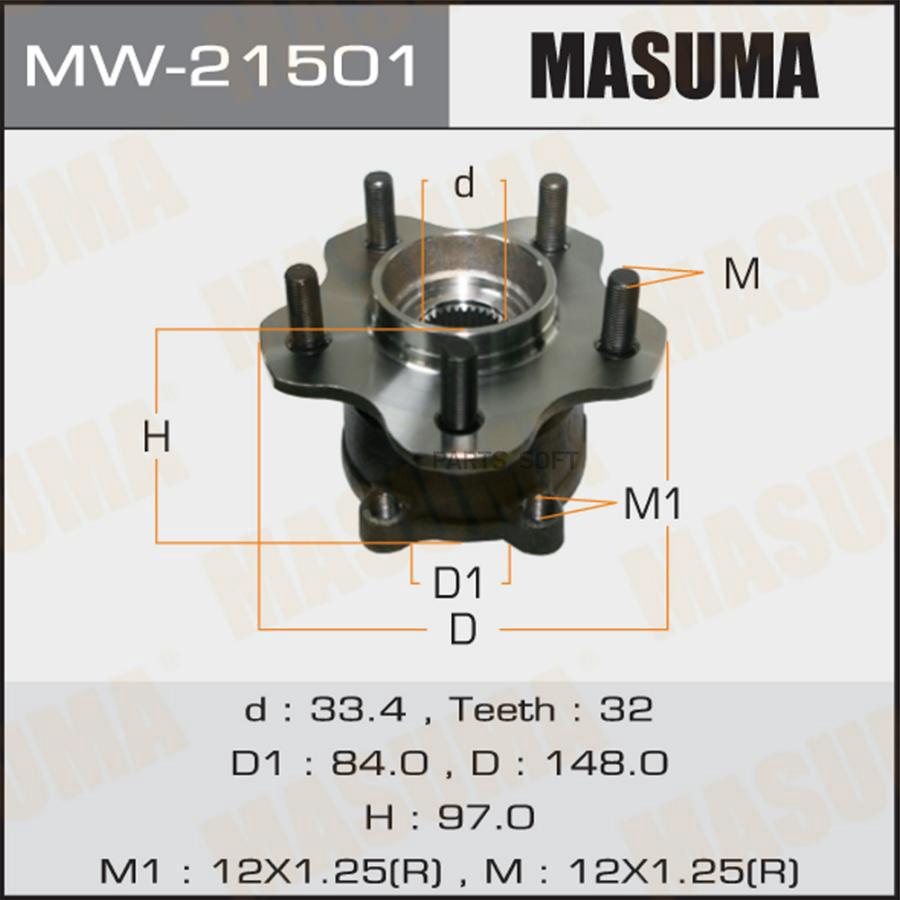 

Подшипник Задн.Ступ.[Ступица] Masuma Mw21501