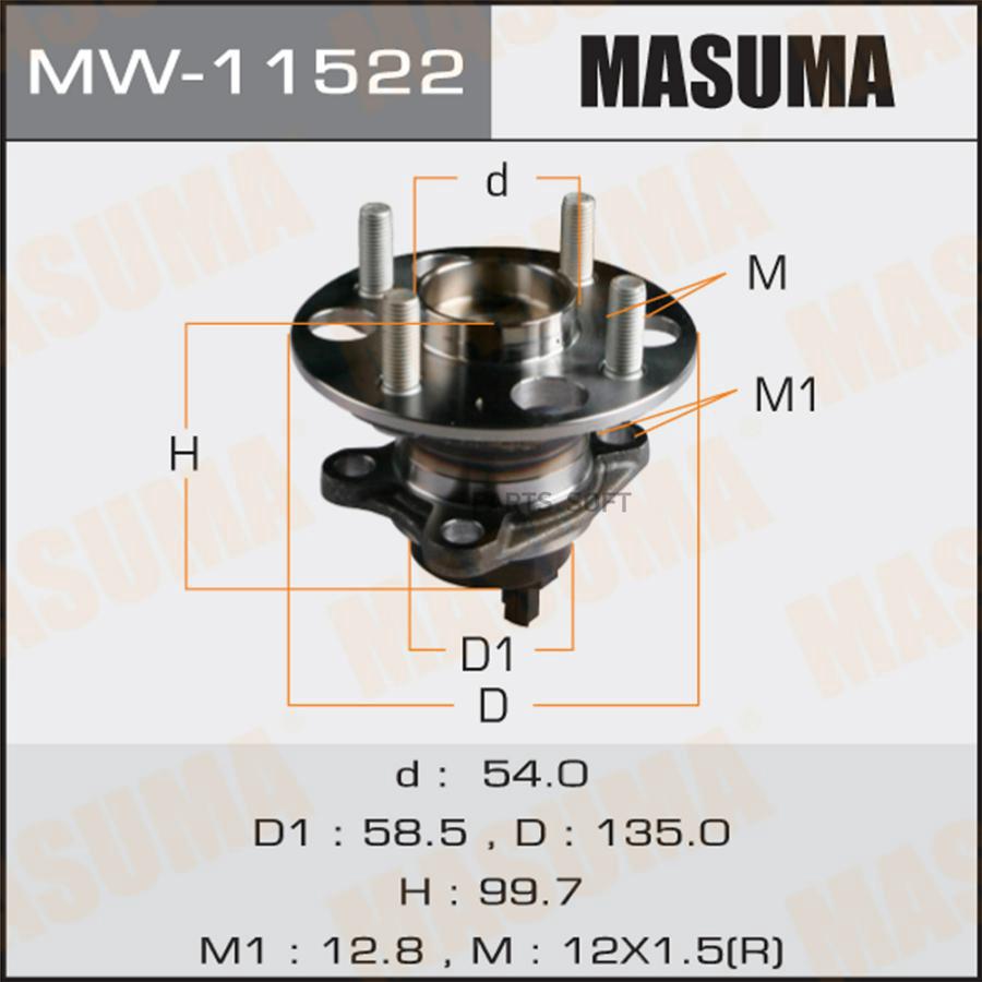 

Подшипник Зад.Ступ.[Ступица] Masuma Mw11522