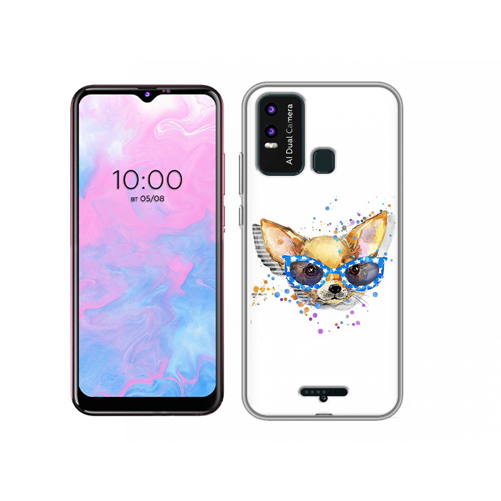 

Чехол MyPads Tocco для BQ 6630L чихуа-хуа в очках, Прозрачный, Tocco
