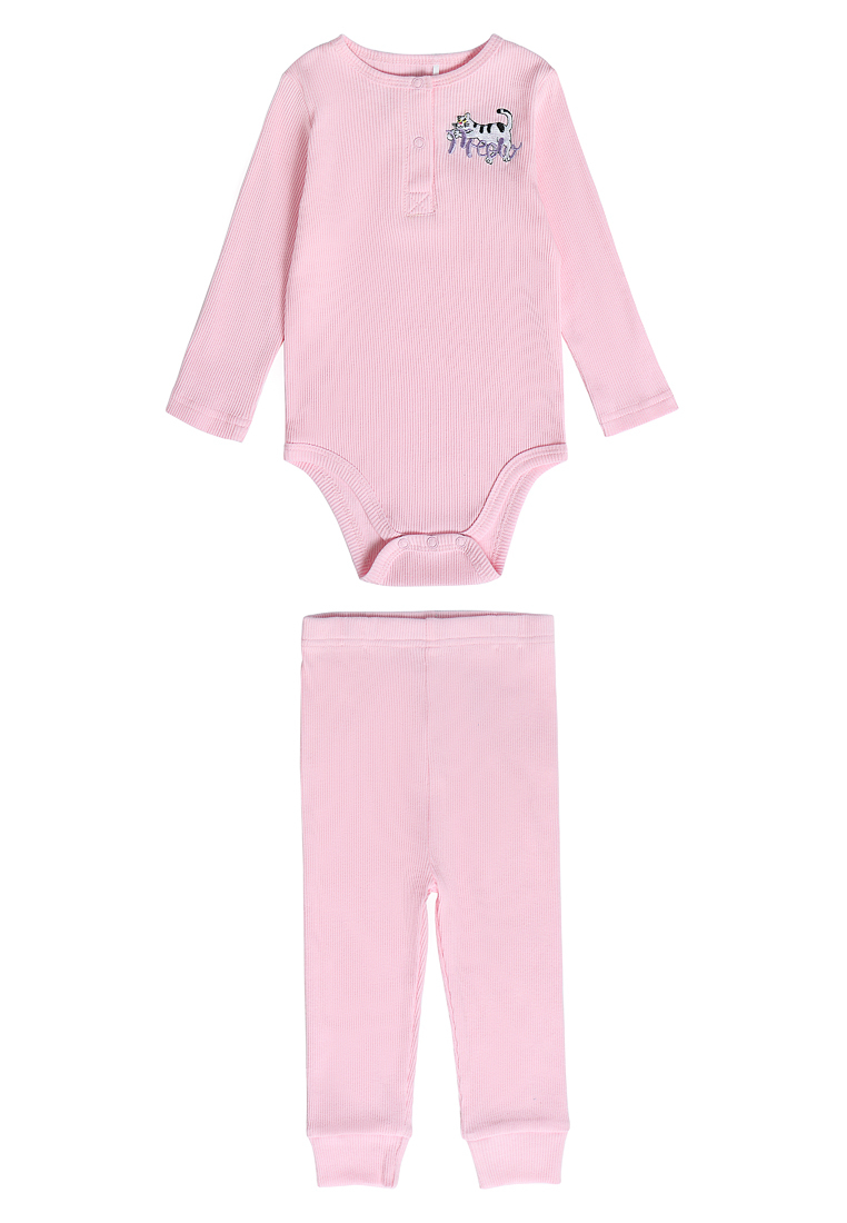 Комплект для девочки: боди, брюки SS23B00900502 Kari baby 205580 цв.розовый р.12-18m