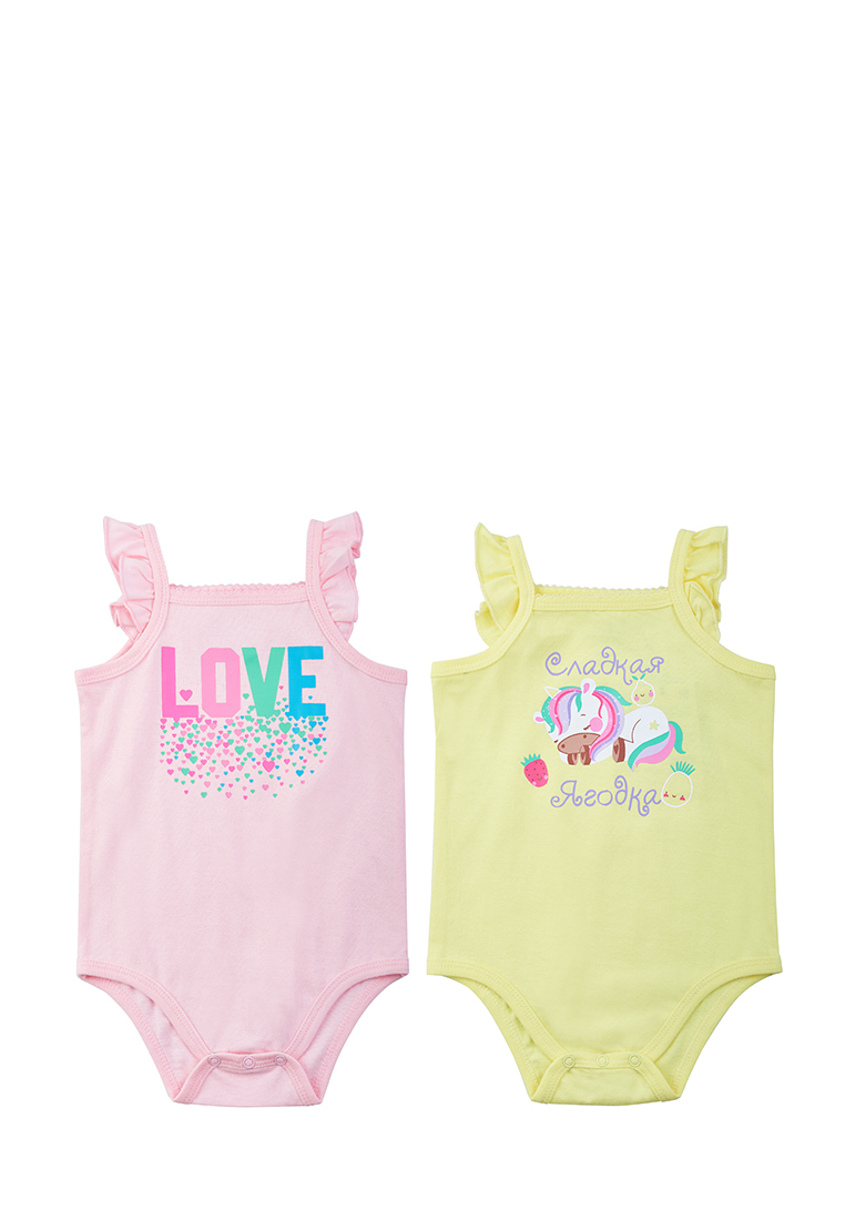 

Комплект боди-майка, 2 шт. SS23B15301005 Kari baby 209806 цв.розовый, жёлтый р.12-18m, 209806