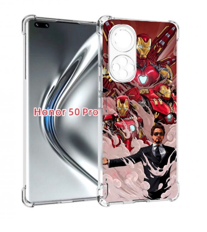 

Чехол бампер MyPads Тони-Старк-и-костюмы для Honor 50 Pro, Прозрачный, Tocco