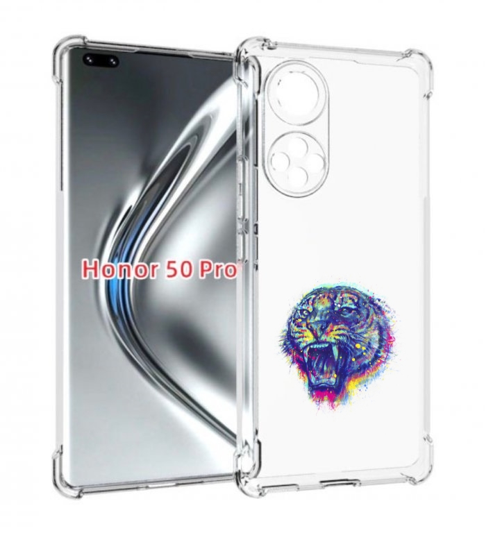 

Чехол бампер MyPads Тигр 2 для Honor 50 Pro/Nova 9 Pro пр, Прозрачный, Tocco