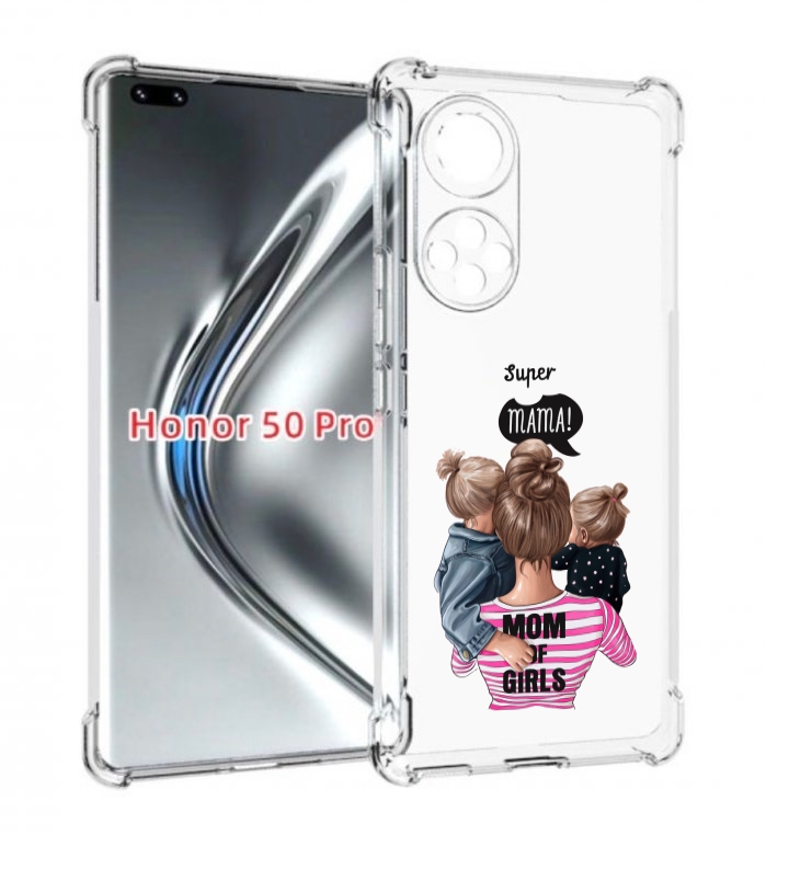 

Чехол бампер MyPads Супер-мама-2 женский для Honor 50 Pro, Прозрачный, Tocco
