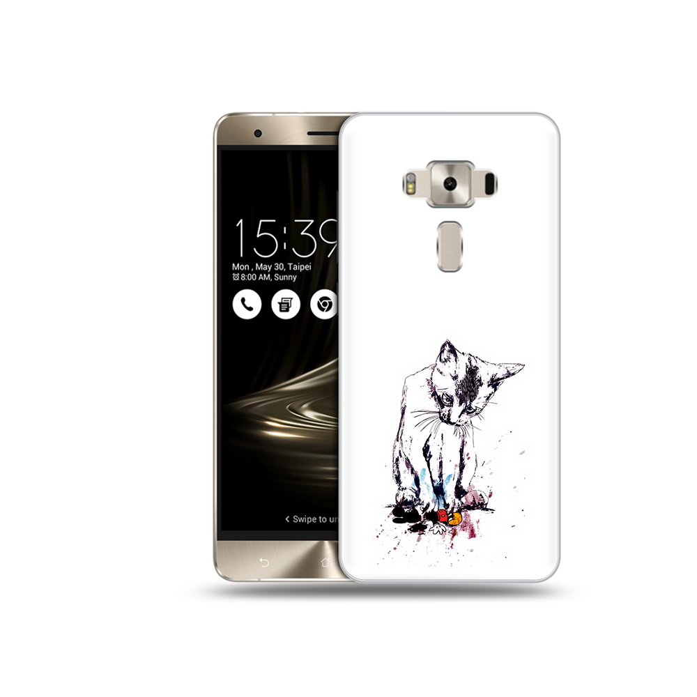Чехол MyPads Tocco для Asus ZenFone 3 кот и микки
