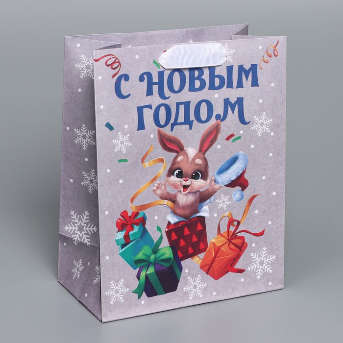 

Пакет крафтовый вертикальный «Время праздника», MS 18 × 23 × 10 см