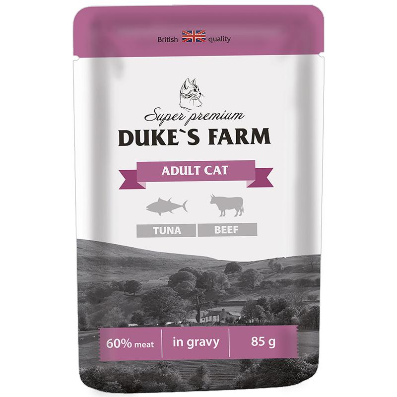 Влажный корм для кошек Duke's Farm Adult, тунецговядина, 85г