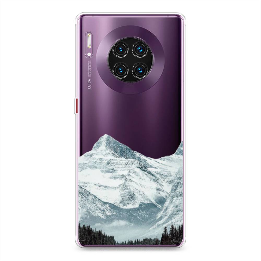 

Чехол на Huawei Mate 30 Pro "Горы арт 1", Белый;зеленый, 610450-2