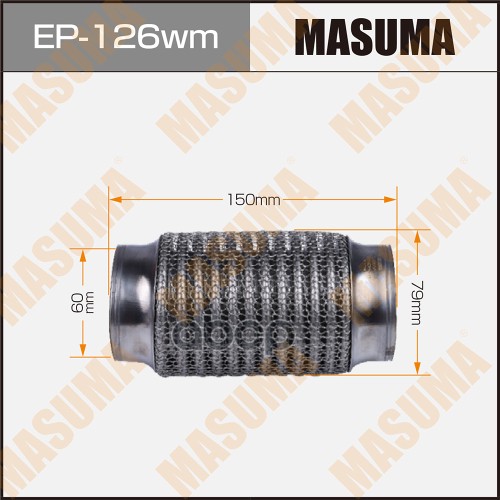 

Гофра глушителя 3-х слойная 60х150 3-х слойная, wiremesh, interlock, 60х150 MASUMA EP-126w