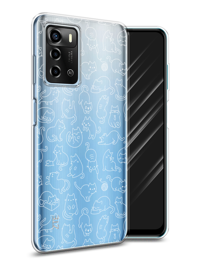 

Чехол Awog на ZTE Blade A72 / ЗТЕ Блэйд A72 "Шкодливые котики", Разноцветный, 135450-2