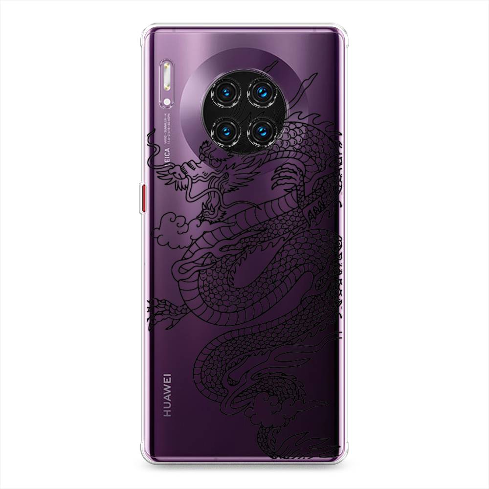 

Чехол на Huawei Mate 30 Pro "Большой китайский дракон", Черный;серый, 610450-1