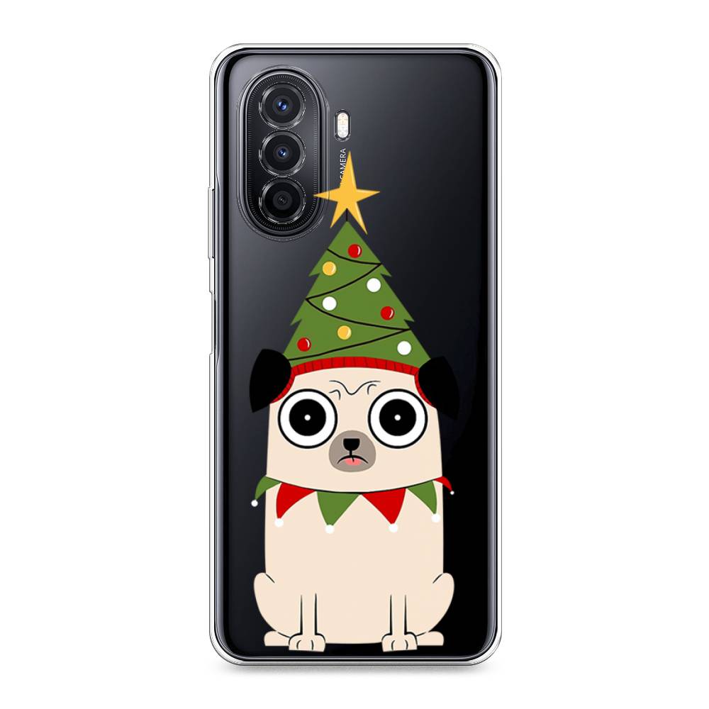 

Чехол для Huawei Nova Y70 "Собачка с ёлочкой", Бежевый;красный;зеленый, 6109150-1