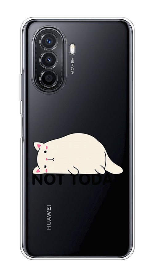 

Чехол на Huawei Nova Y70 "Cat not today", Белый;розовый;черный, 6109150-1