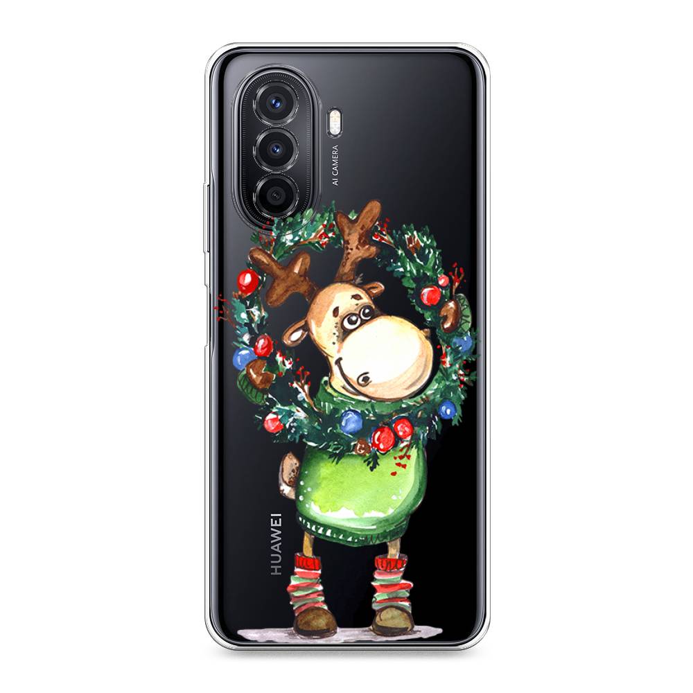 

Чехол для Huawei Nova Y70 "Олень с новогодним венком", 6109150-4