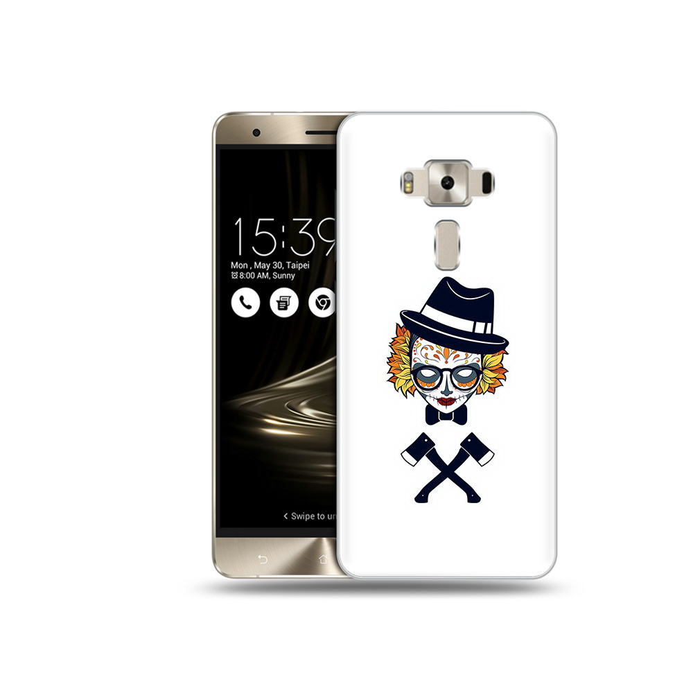 Чехол MyPads Tocco для Asus ZenFone 3 девушка в маске с топорами рисунок