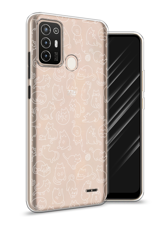 

Чехол Awog на ZTE Blade A52 / ЗТЕ Блэйд A52 "Шкодливые котики", Разноцветный, 136250-2