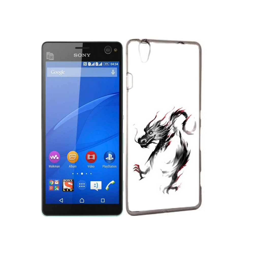 

Чехол MyPads Tocco для Sony Xperia C4 черный дракон, Прозрачный, Tocco