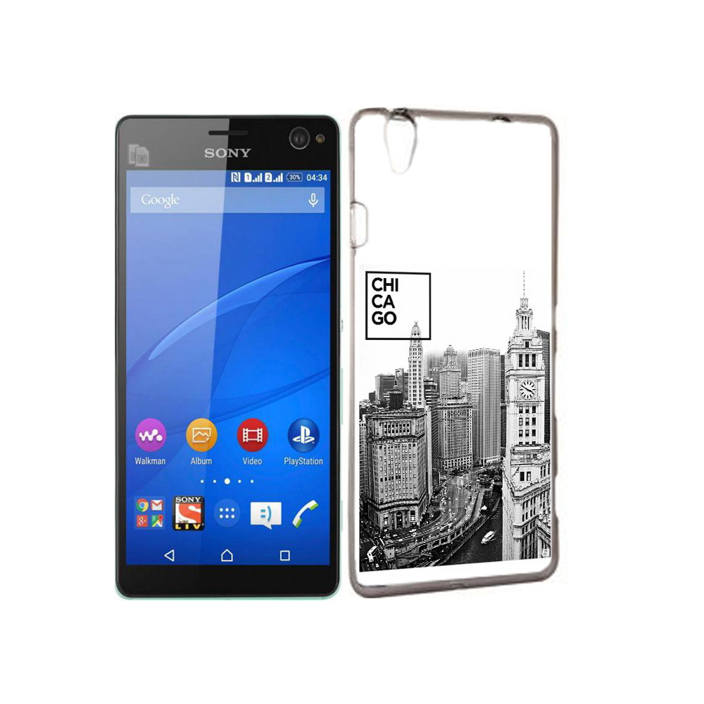 

Чехол MyPads Tocco для Sony Xperia C4 черно белый чикаго, Прозрачный, Tocco