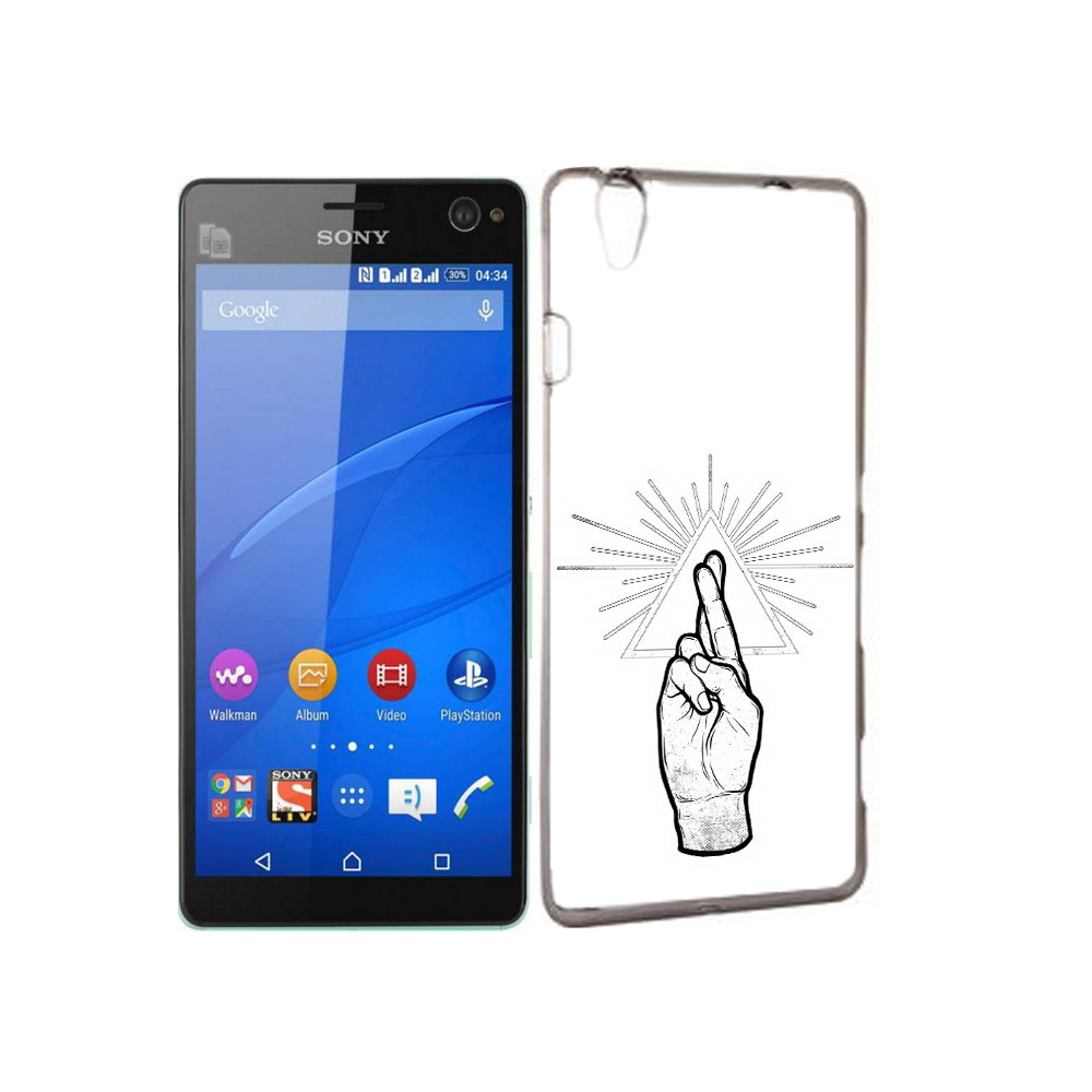 

Чехол MyPads Tocco для Sony Xperia C4 черно белая рука, Прозрачный, Tocco
