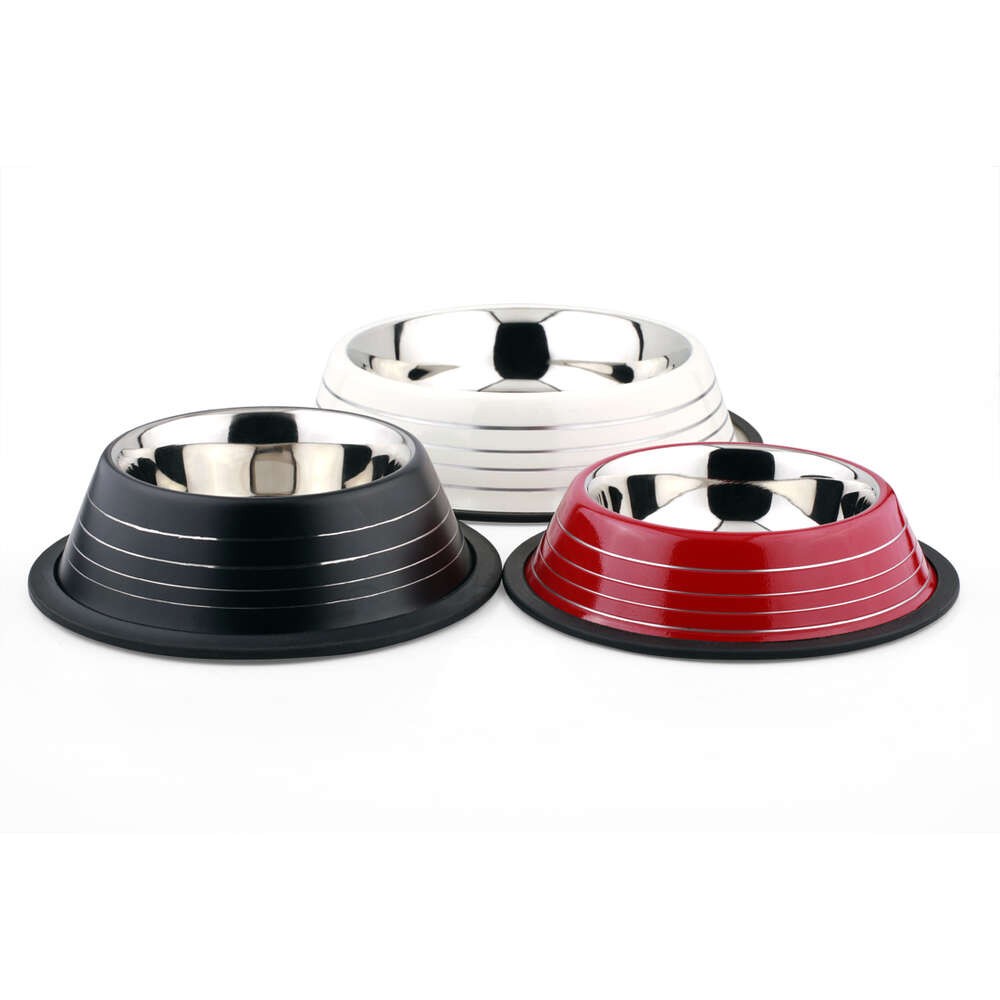 

Миска для собак Foxie Color Ribbed металлическая 700 мл черная, Черный