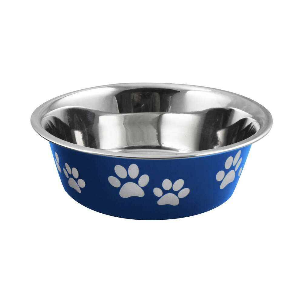 

Миска для собак Foxie White Paws металлическая 800 мл синяя, Синий