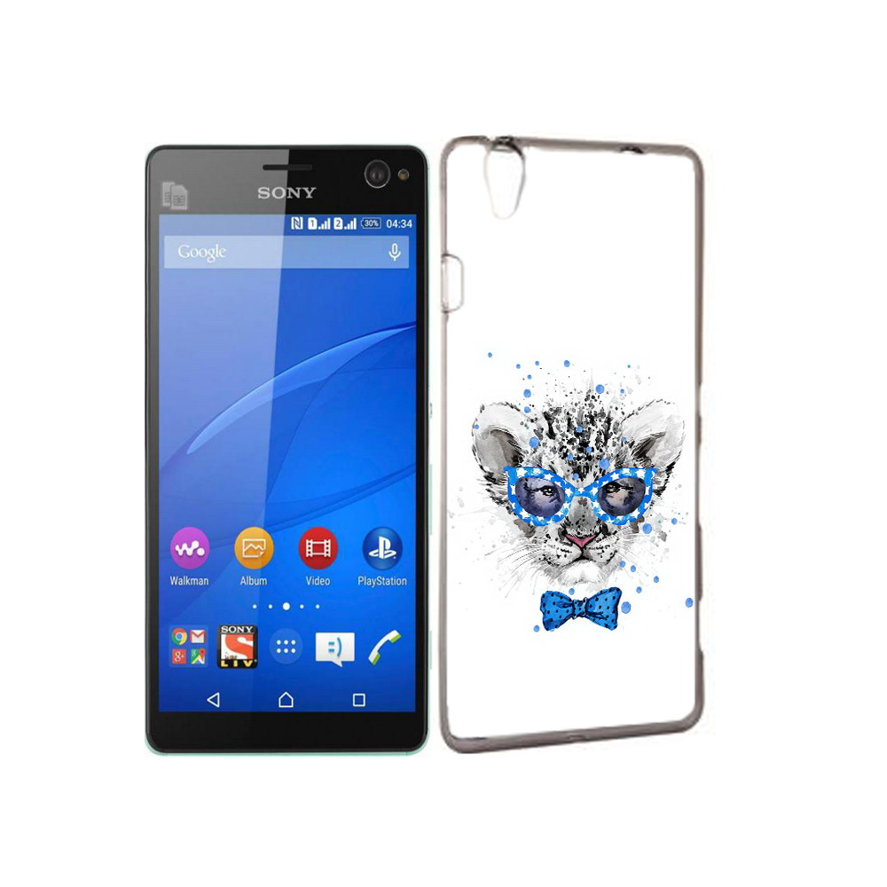 

Чехол MyPads Tocco для Sony Xperia C4 тигренок с бабочкой, Прозрачный, Tocco