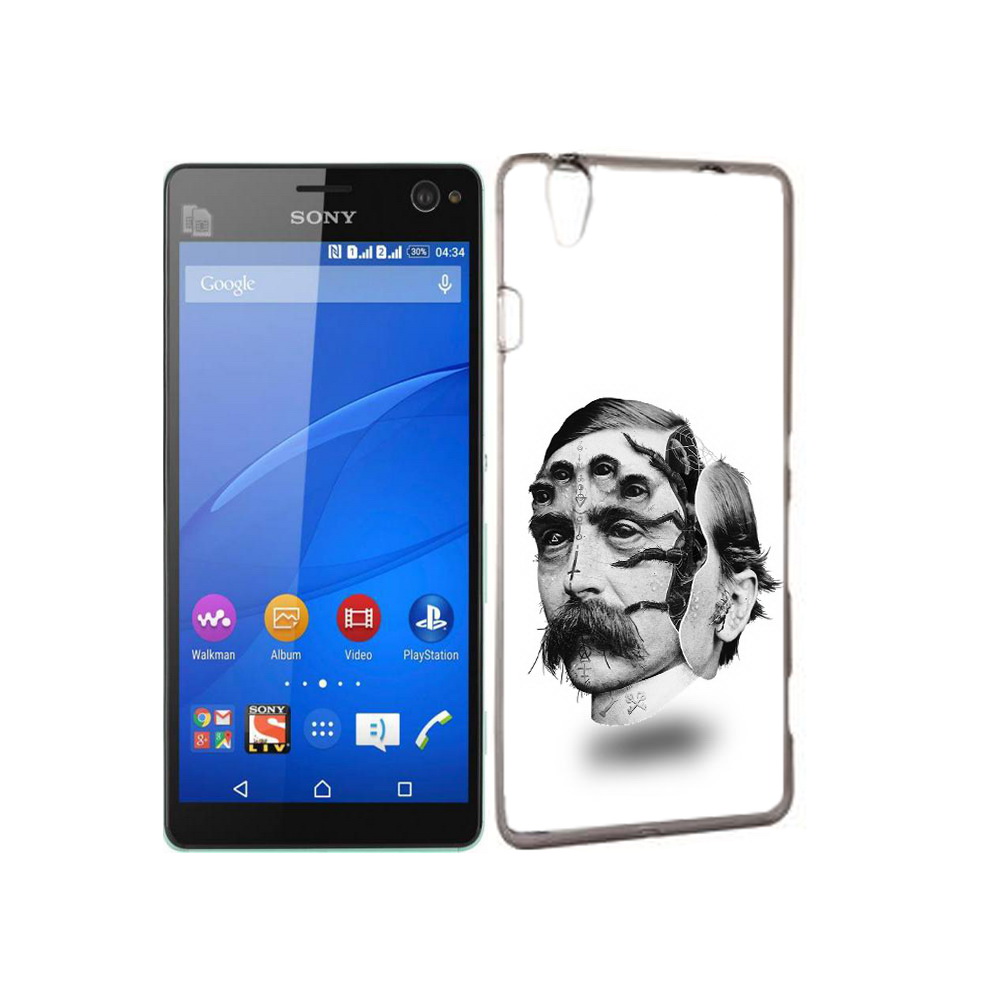 

Чехол MyPads Tocco для Sony Xperia C4 страшное лицо мужчины, Прозрачный, Tocco