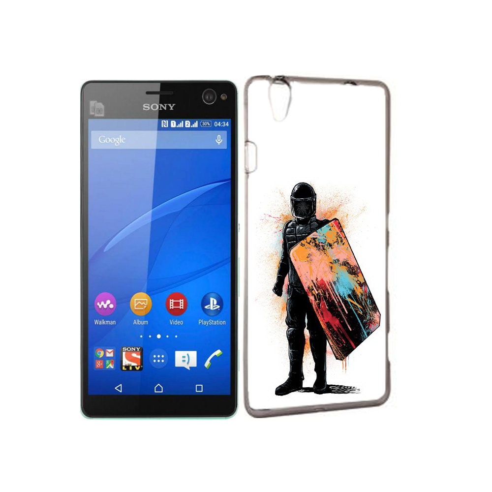 

Чехол MyPads Tocco для Sony Xperia C4 солдат с красочным щитом, Прозрачный, Tocco