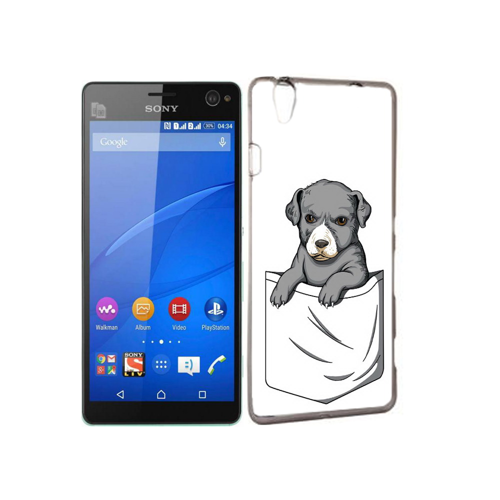 

Чехол MyPads Tocco для Sony Xperia C4 собачка в кармане, Прозрачный, Tocco