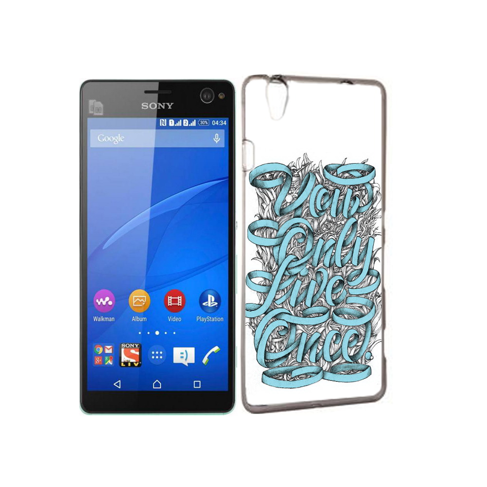 

Чехол MyPads Tocco для Sony Xperia C4 слова из ленты абстракция, Прозрачный, Tocco