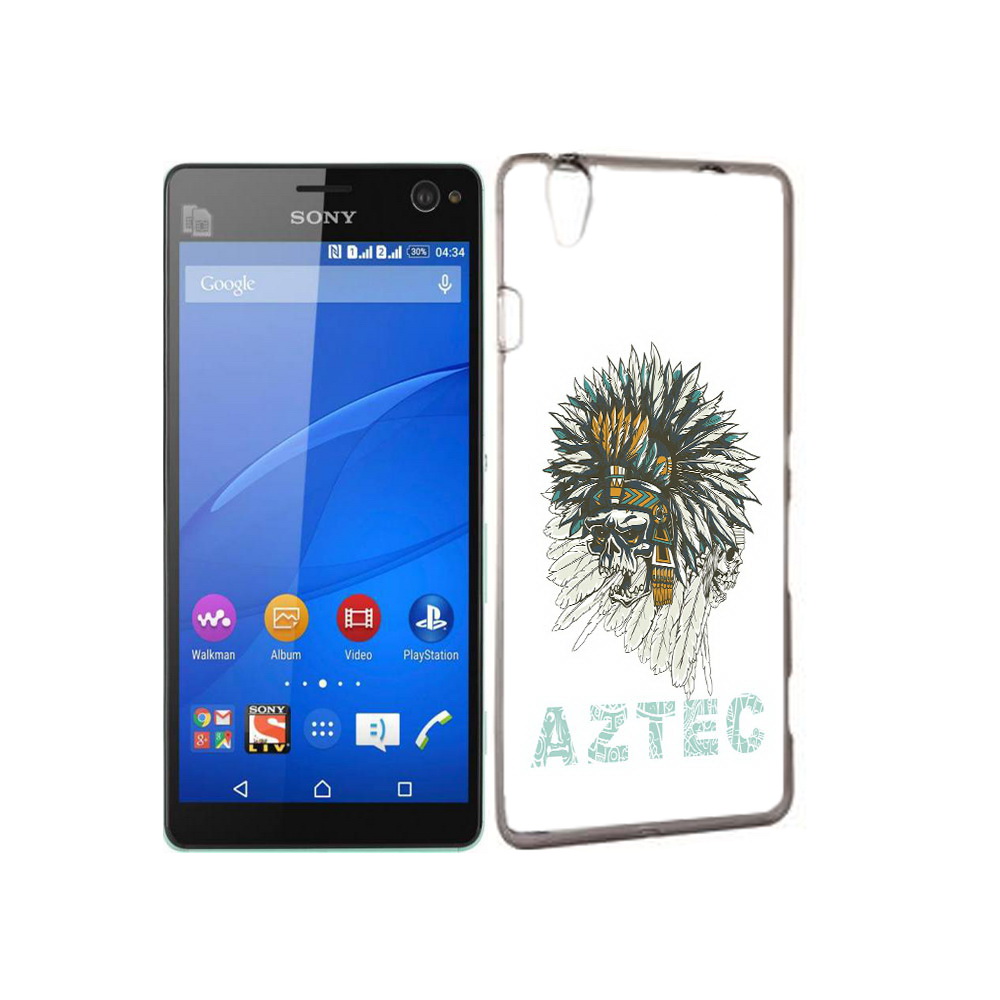 

Чехол MyPads Tocco для Sony Xperia C4 скелет индеец, Прозрачный, Tocco