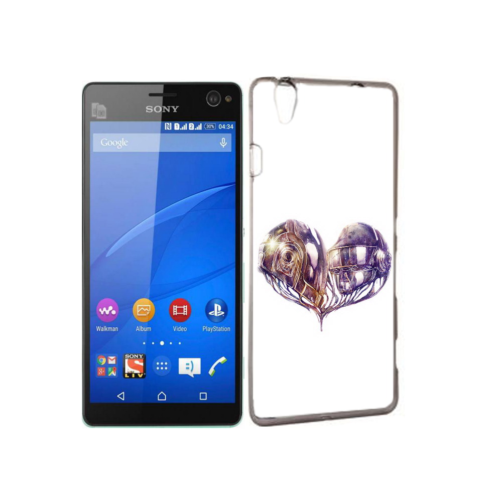 

Чехол MyPads Tocco для Sony Xperia C4 сердце абстракция, Прозрачный, Tocco