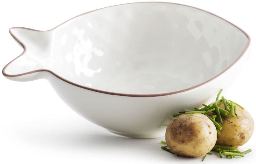 Блюдо сервировочное Рыба Kitchen (белое) Размер: 18,5*16*6 см