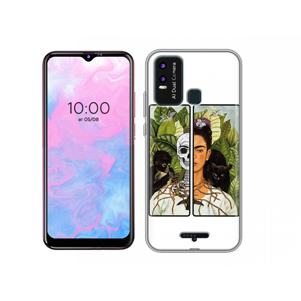 

Чехол MyPads Tocco для BQ 6630L сдвоенная картинка девушка скелет, Прозрачный, Tocco