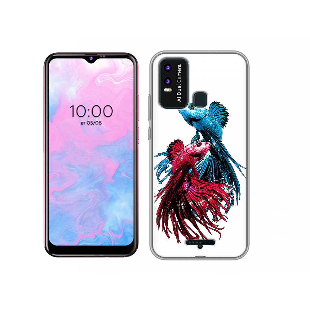 

Чехол MyPads Tocco для BQ 6630L рыбы петушки, Прозрачный, Tocco