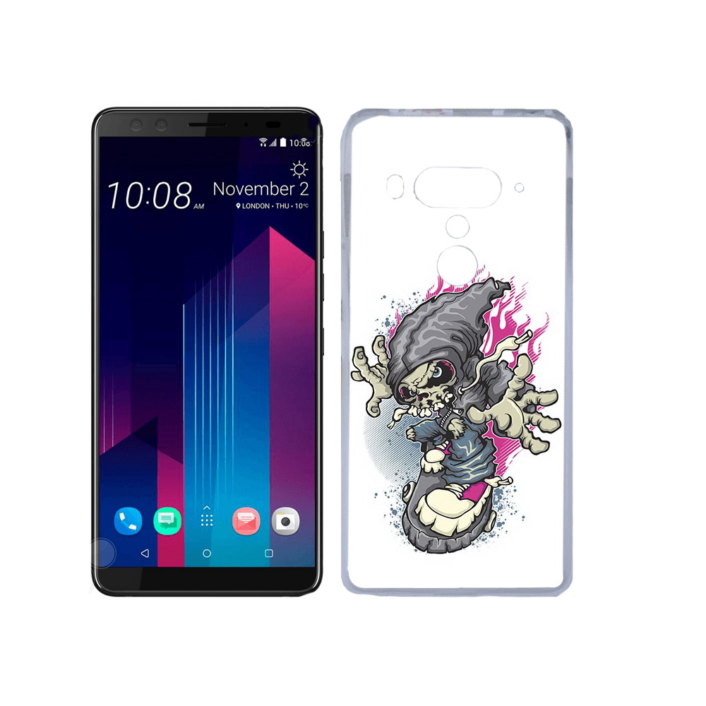 фото Чехол mypads tocco для htc u12+ нарисованный скелет на скейт борде