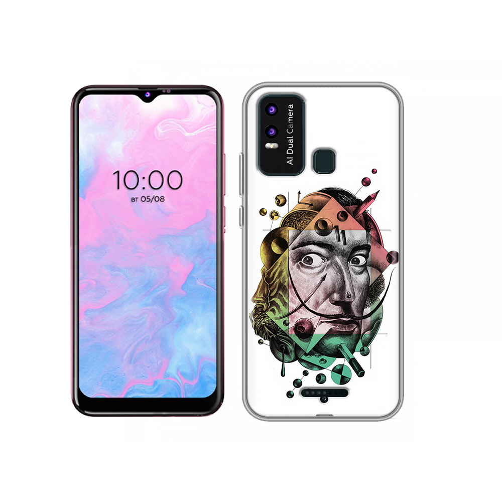 

Чехол MyPads Tocco для BQ 6630L разноцветное лицо абстракция, Прозрачный, Tocco
