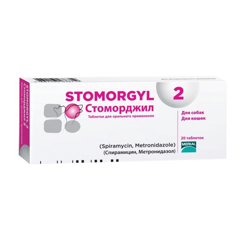 Препарат Merial Stomorgyl для кошек и собак 2 мг x 20 таблеток